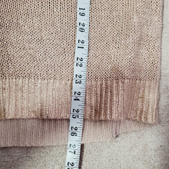 Aritzia Babaton Silk Linen Rose Gold Brushed Metallic Sweater M - Picture 7 of 7